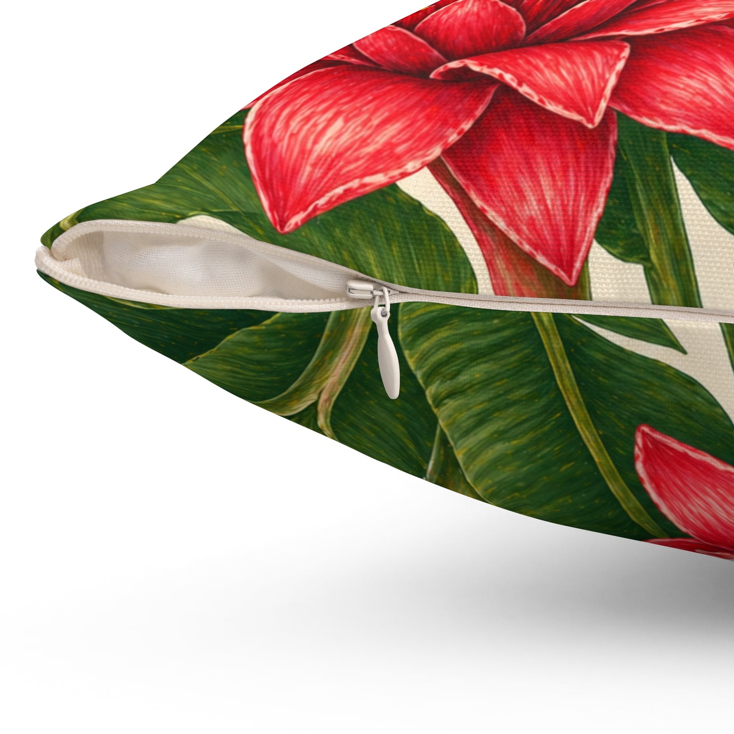 Tropical Red Torch Ginger Pillow