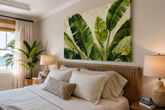 Tropical Banana Leaf Canvas Wall Art — Matte Stretched Canvas