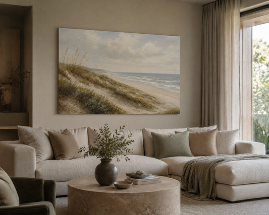 Coastal Dune Beach Canvas Print — Serene Seaside Wall Art