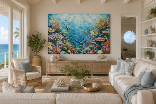 Underwater Coral Reef Canvas Print — Tropical Ocean Wall Art