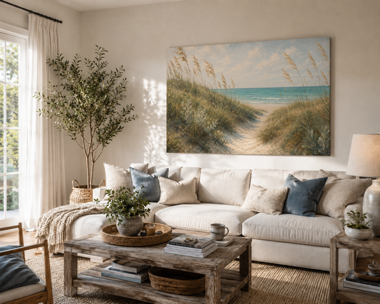 Coastal Dune Path Matte Canvas Print — Stretched Beach Wall Art