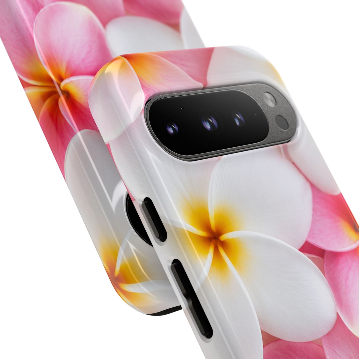 Plumeria Floral Tough Phone Case – Pink White Frangipani Protective Cover