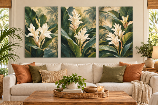 Tropical Gingers - 3 Panel Canvas Wall Art Set