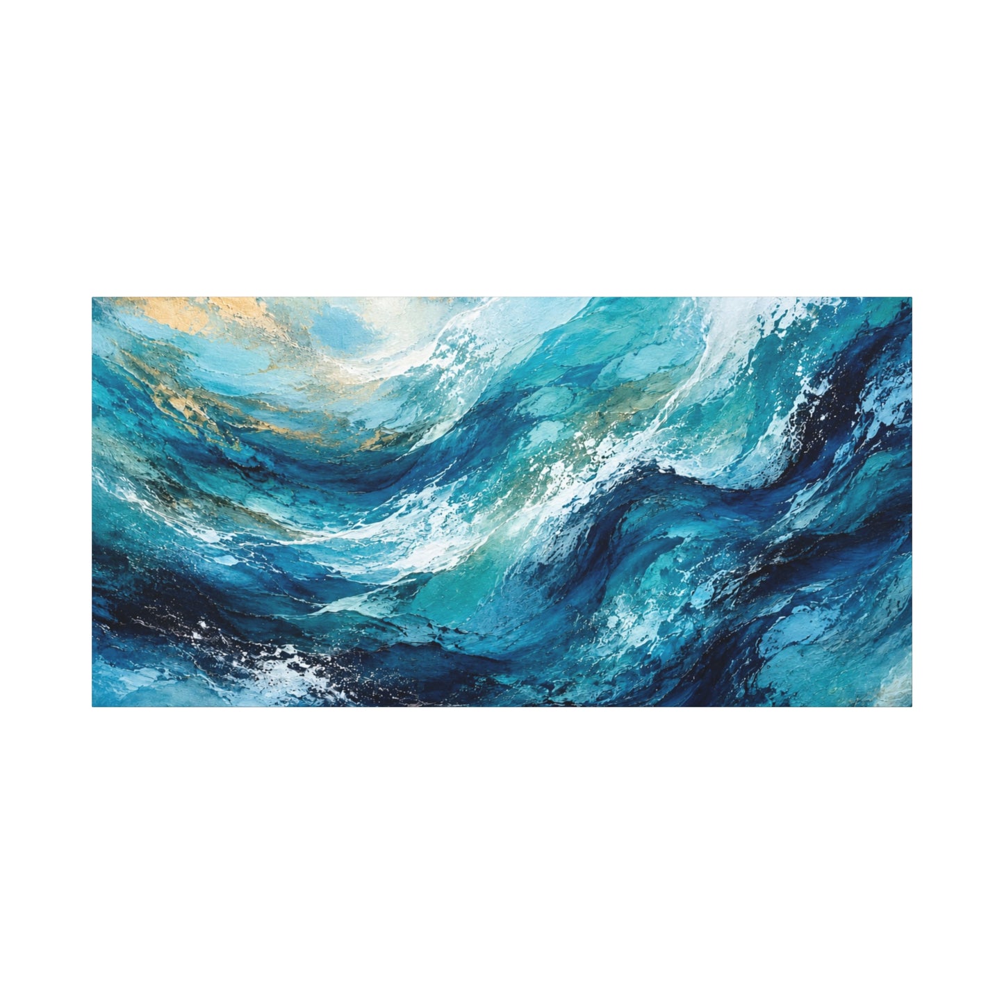 Ocean Wave Abstract Matte Canvas Print — Turquoise Coastal Wall Art, Stretched 1.25"