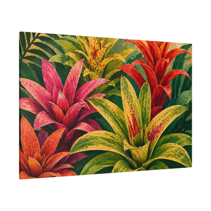 Tropical Bromeliad Canvas Print — Vibrant Botanical Wall Art