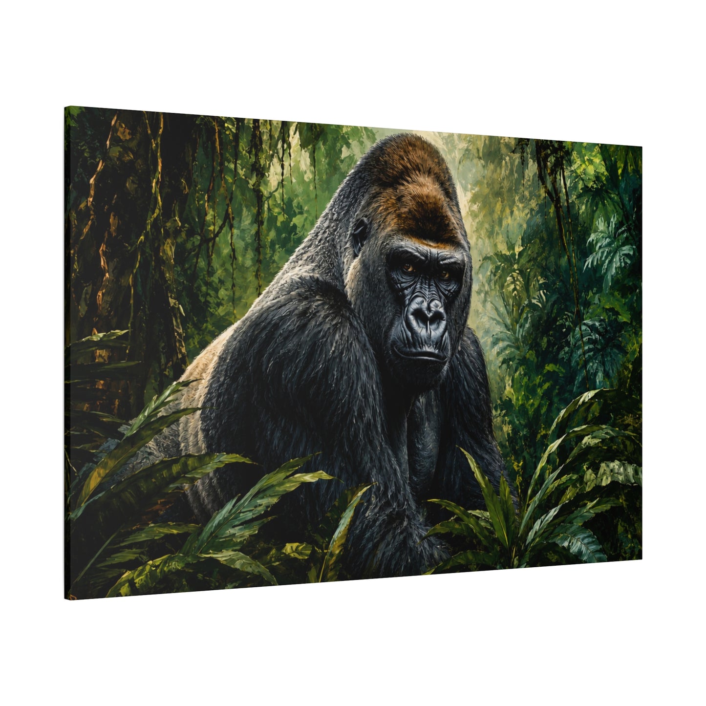 Gorilla Jungle Matte Canvas Print — Stretched Wall Art