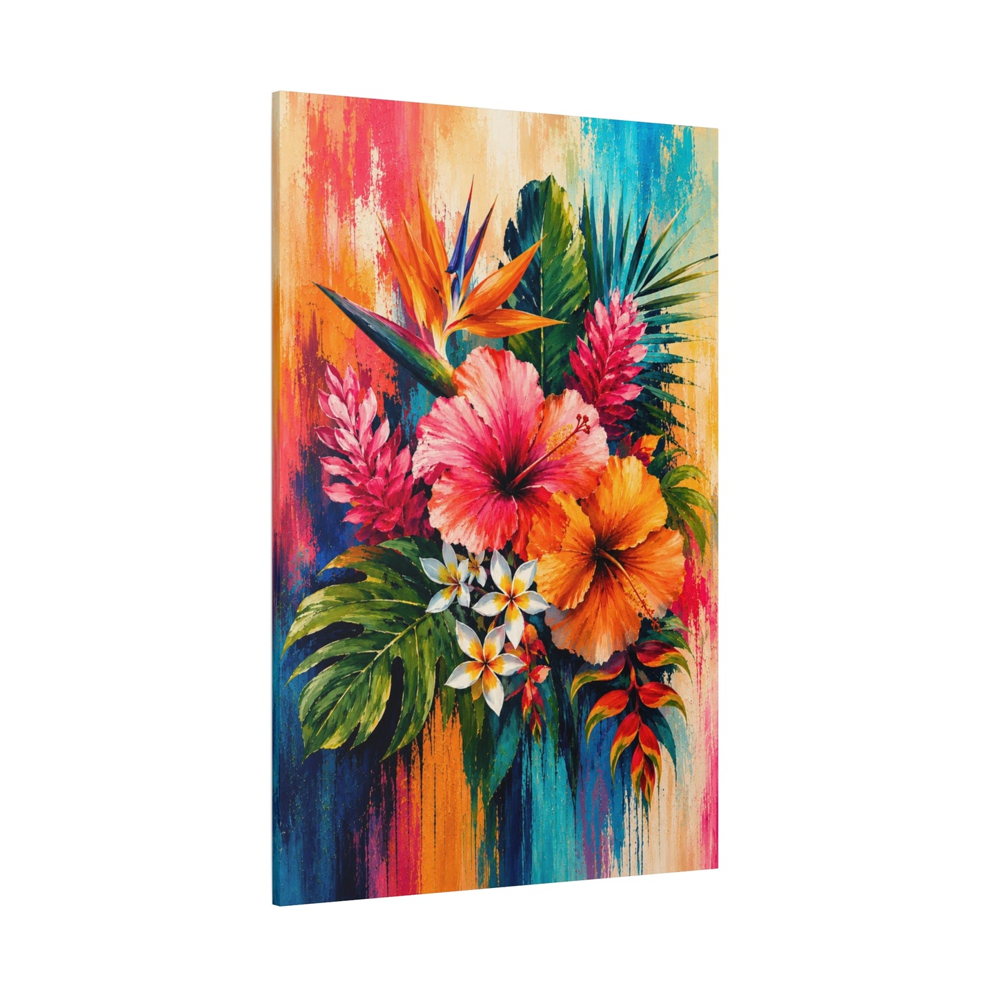Tropical Hibiscus Canvas Wall Art – Vibrant Floral Stretched Matte Print