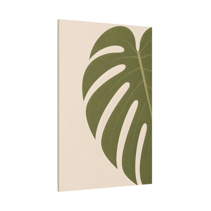 Green leaf design on a beige background