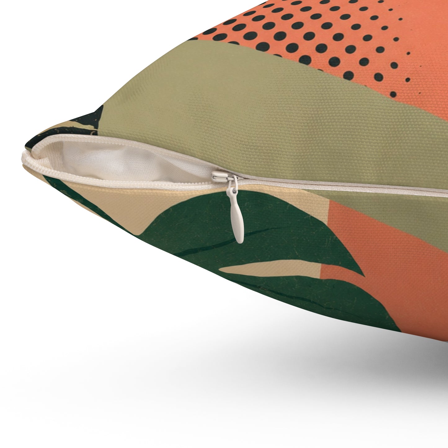 Tropical Palm Throw Pillow - Retro Sunset Monstera Decorative Cushion