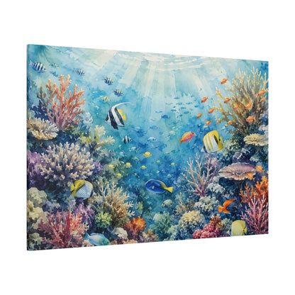 Underwater Coral Reef Canvas Print — Tropical Ocean Wall Art