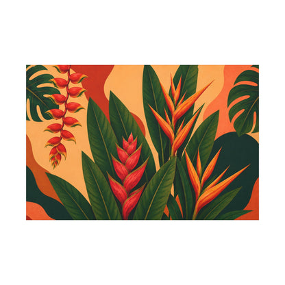 Tropical Heliconia Botanical Canvas Print
