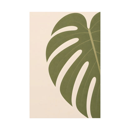 Green leaf design on a beige background