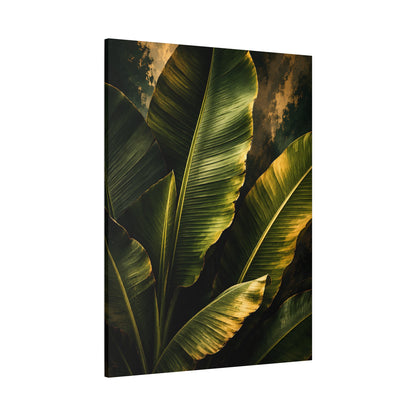 Tropical Banana Leaf Matte Canvas Wall Art – Green Botanical Stretched Print