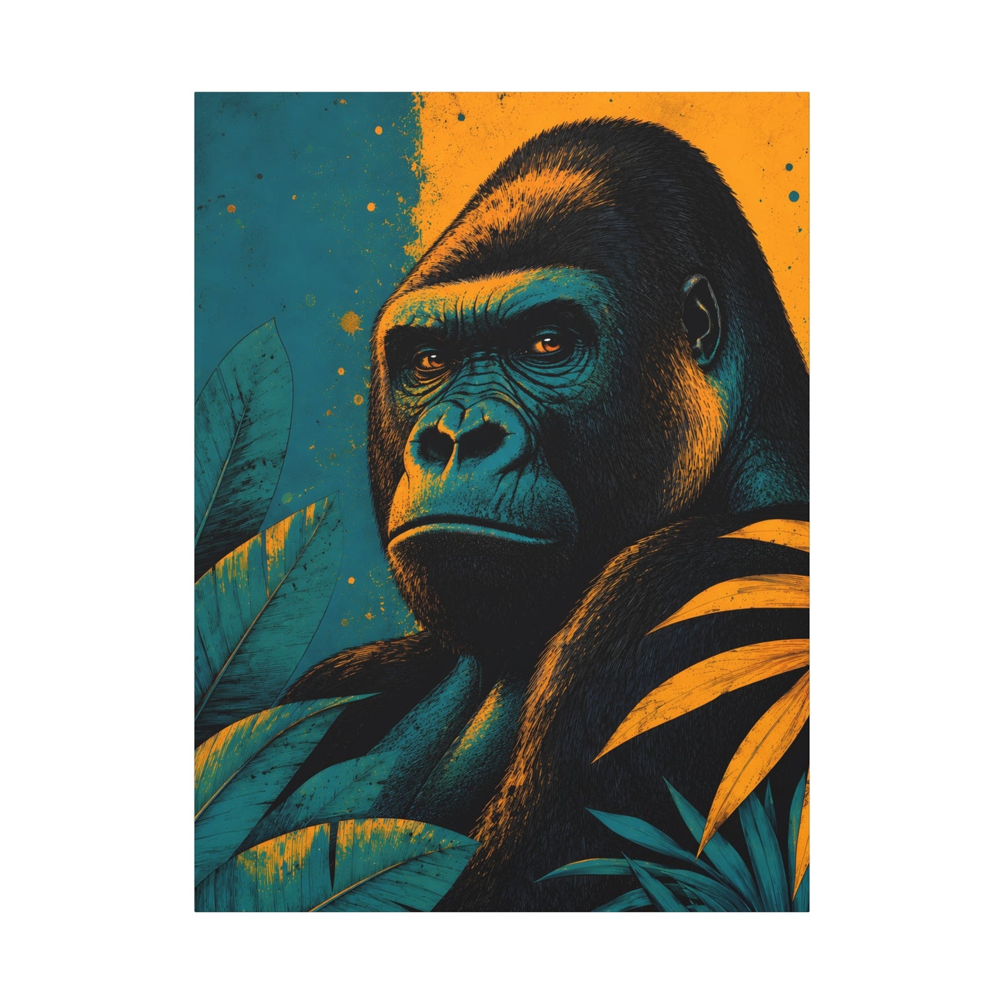 Gorilla Portrait Canvas Print - Tropical Jungle Wall Art