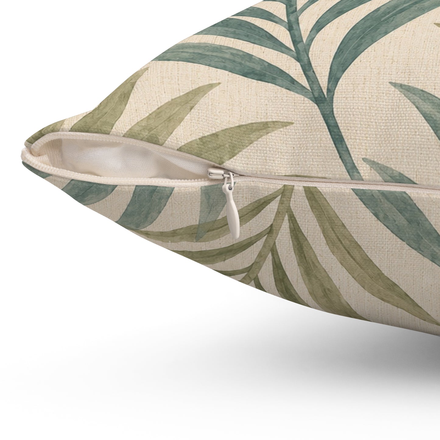 Tropical Palm Throw Pillow — Green Palm Leaf Decorative Pillow
