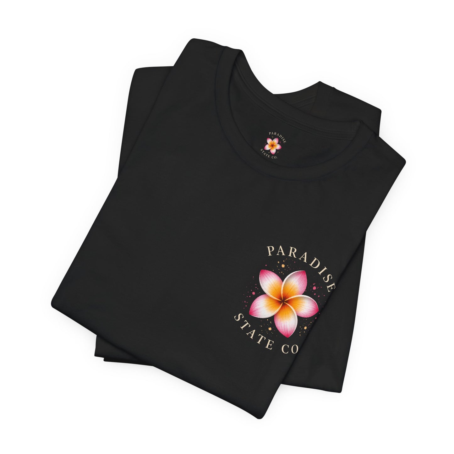 Frangipani Plumeria Tee — Floral 'Paradise State Co.' Graphic T‑Shirt