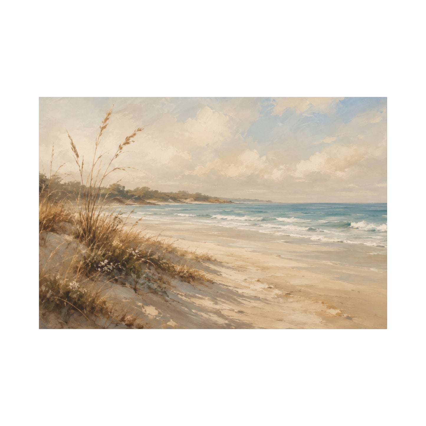 Seaside Dunes Matte Canvas Print — Coastal Beach Landscape Wall Art