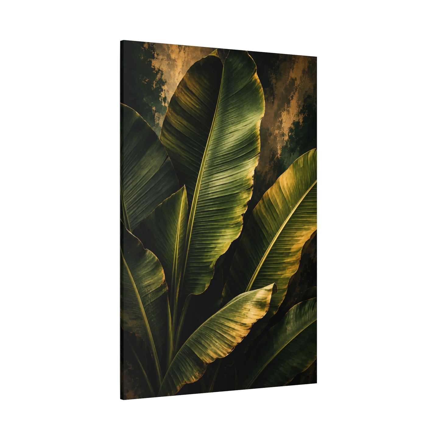 Tropical Banana Leaf Matte Canvas Wall Art – Green Botanical Stretched Print