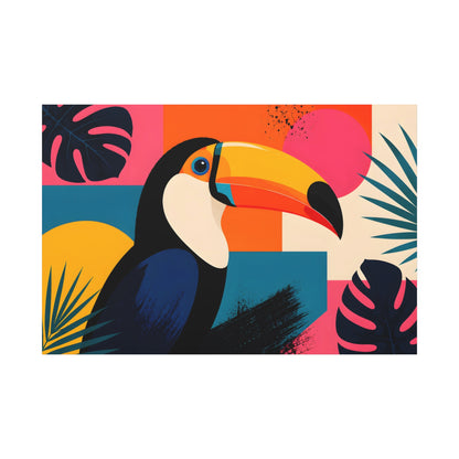 toucan abstract collage canvas print wall art