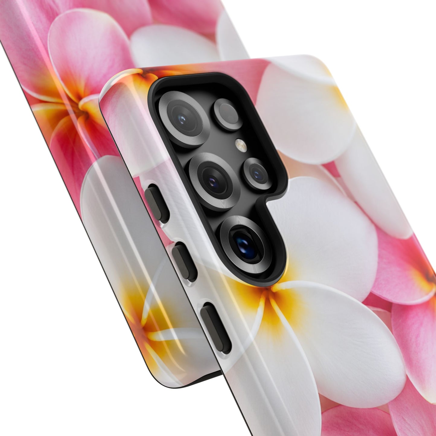 Plumeria Floral Tough Phone Case – Pink White Frangipani Protective Cover