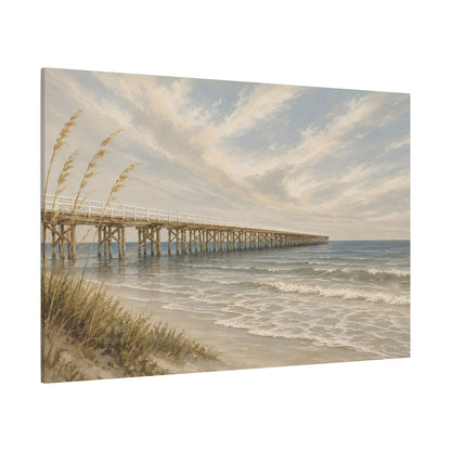 Coastal Pier Seascape Matte Canvas Print — Stretched Wall Art