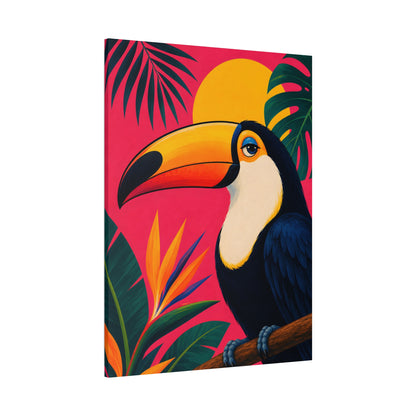Tropical Toucan Canvas Art – Colorful Botanical Wall Decor
