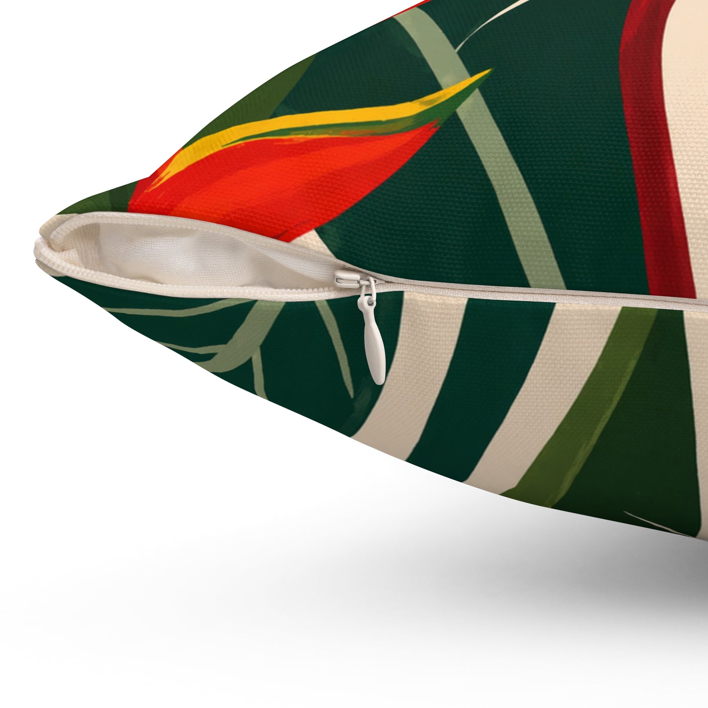 Tropical Heliconia Decorative Pillow — Bold Botanical Throw Cushion