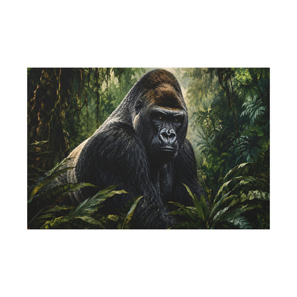 Gorilla Jungle Matte Canvas Print — Stretched Wall Art