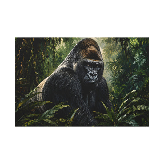 Gorilla Jungle Matte Canvas Print — Stretched Wall Art