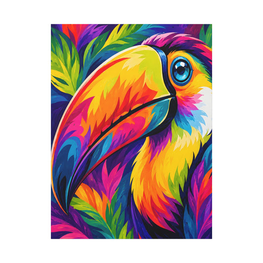 Vibrant Tropical Toucan Pop Art Canvas – Colorful Bird Home Decor