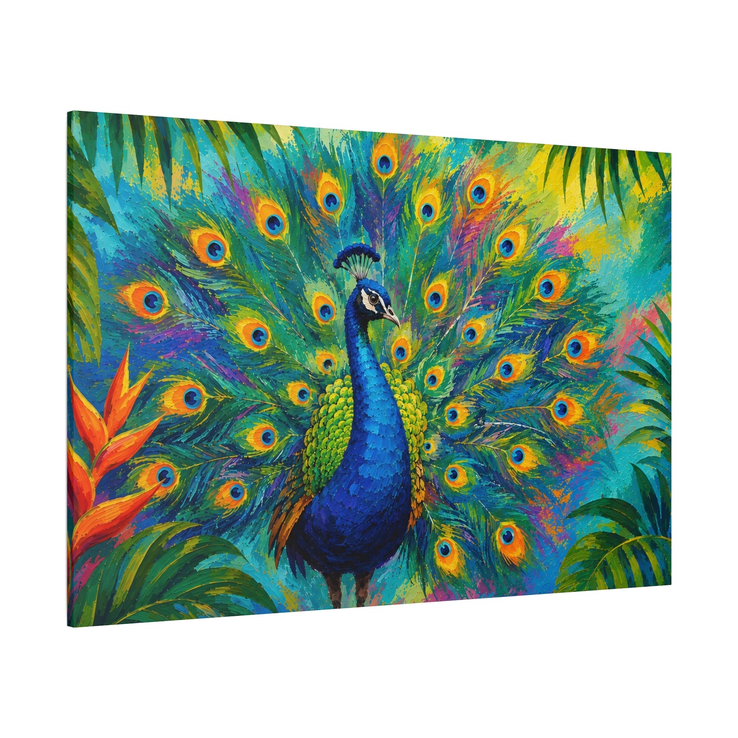 Vibrant Peacock Wall Art Canvas Print