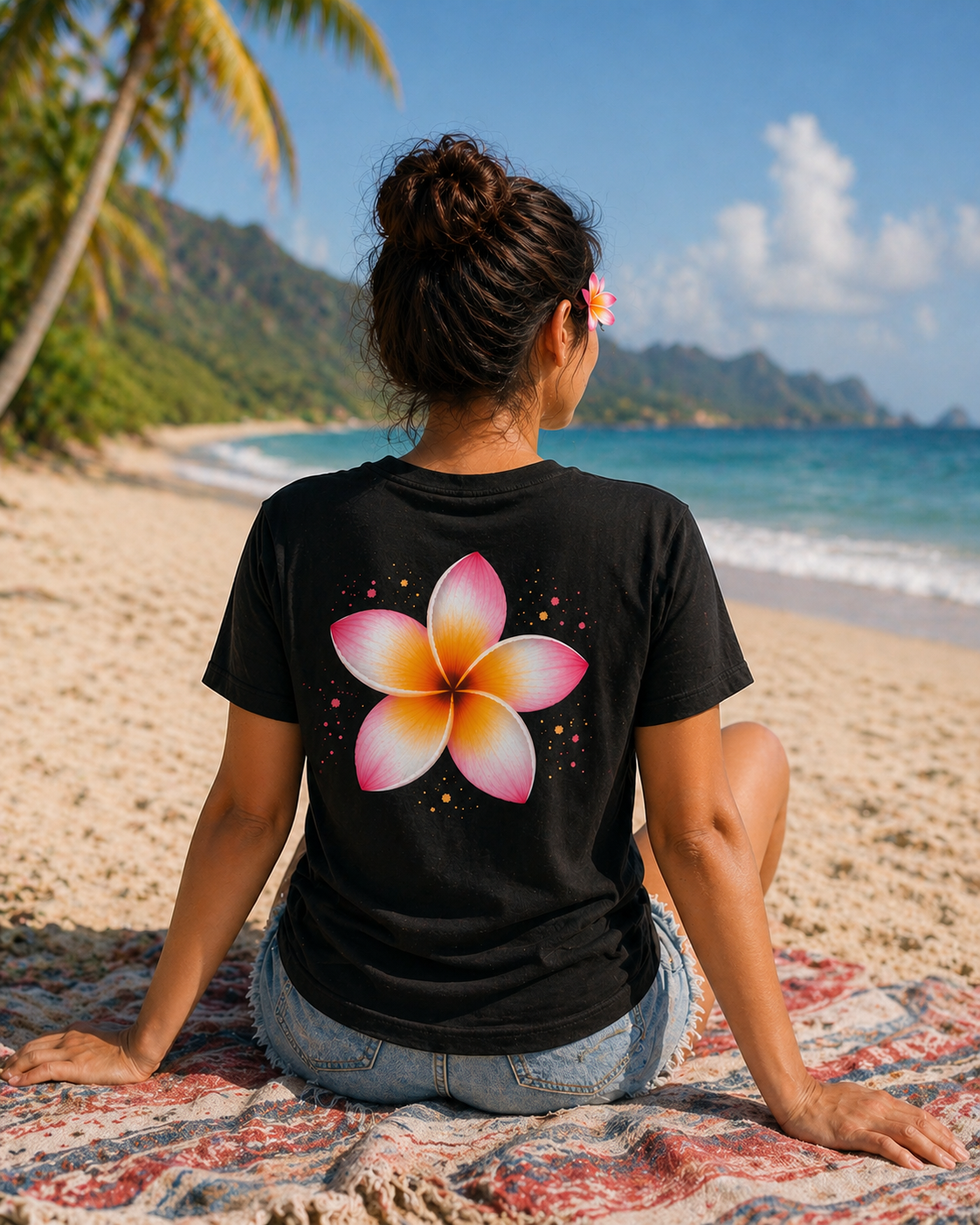 Frangipani Plumeria Tee — Floral 'Paradise State Co.' Graphic T‑Shirt