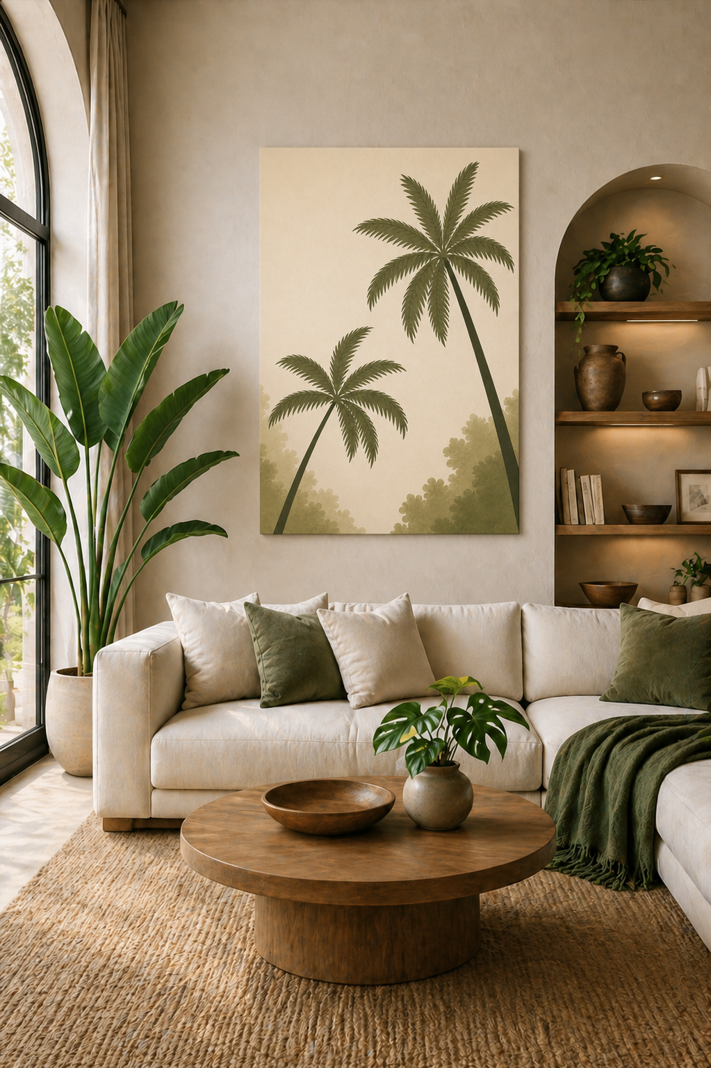 Palm Tree Canvas Wall Art – Tropical Minimalist Matte Print (3 of 3)