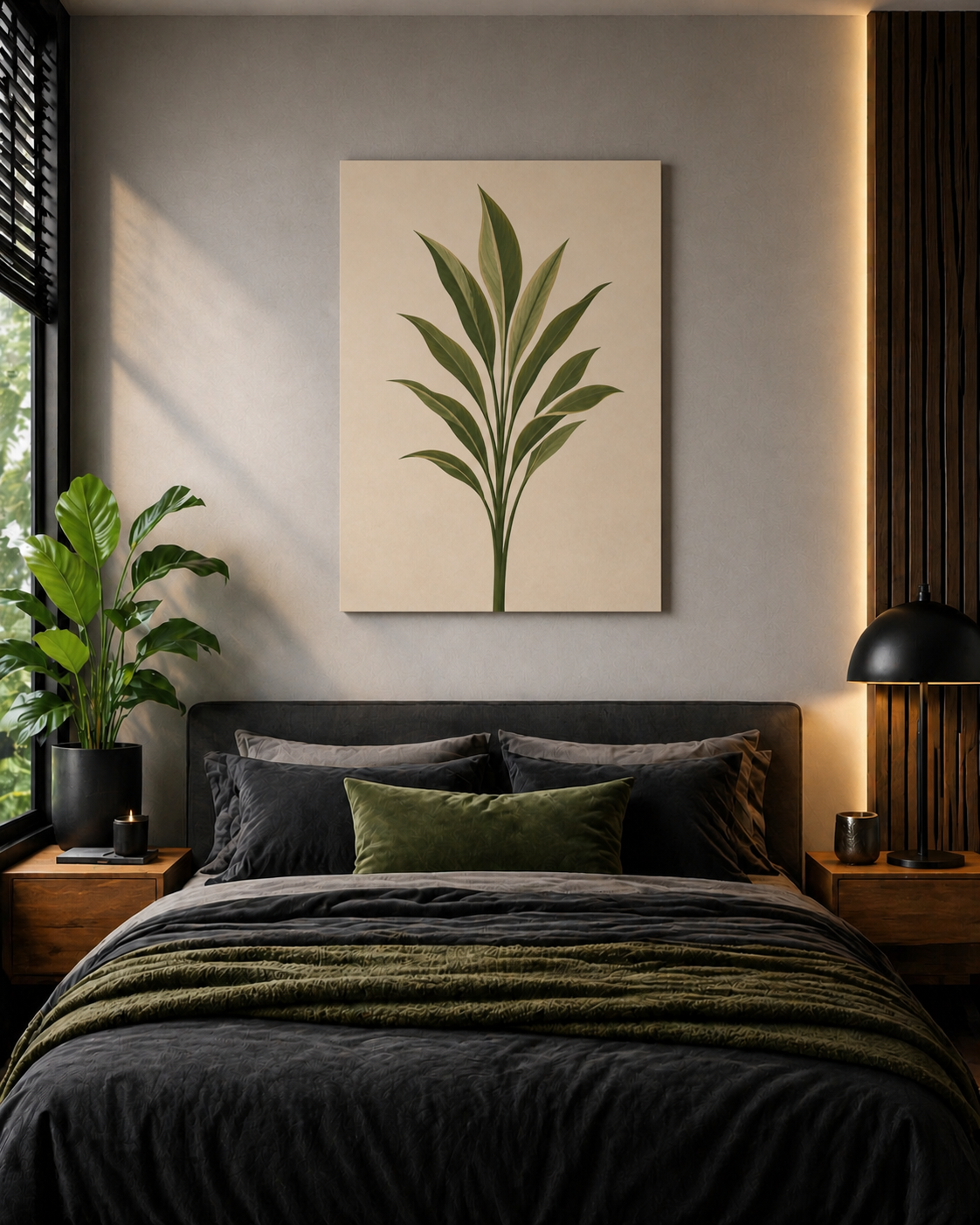 Ti Plant Cordyline Canvas Print – Minimal Green Wall Art (2 of 3)