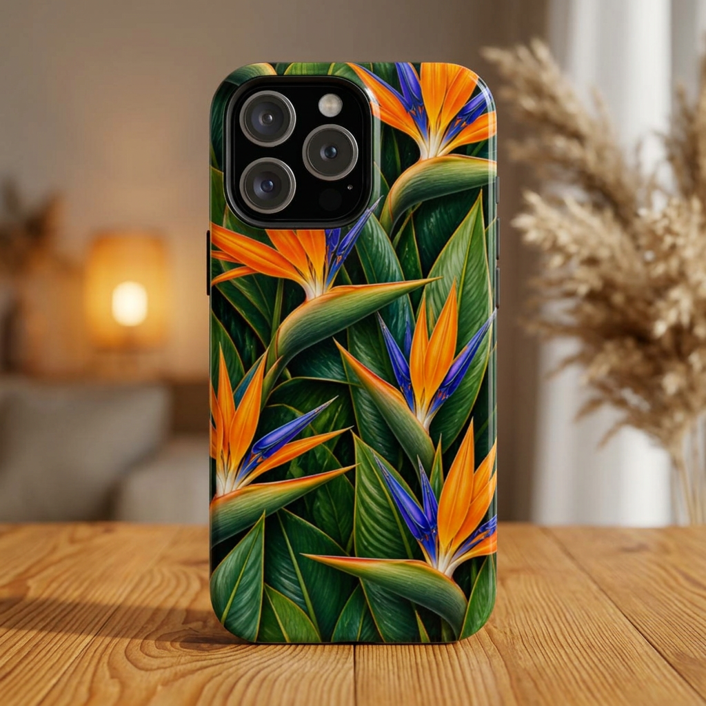 Bird of Paradise Phone Case — Tropical Floral Protective Cover