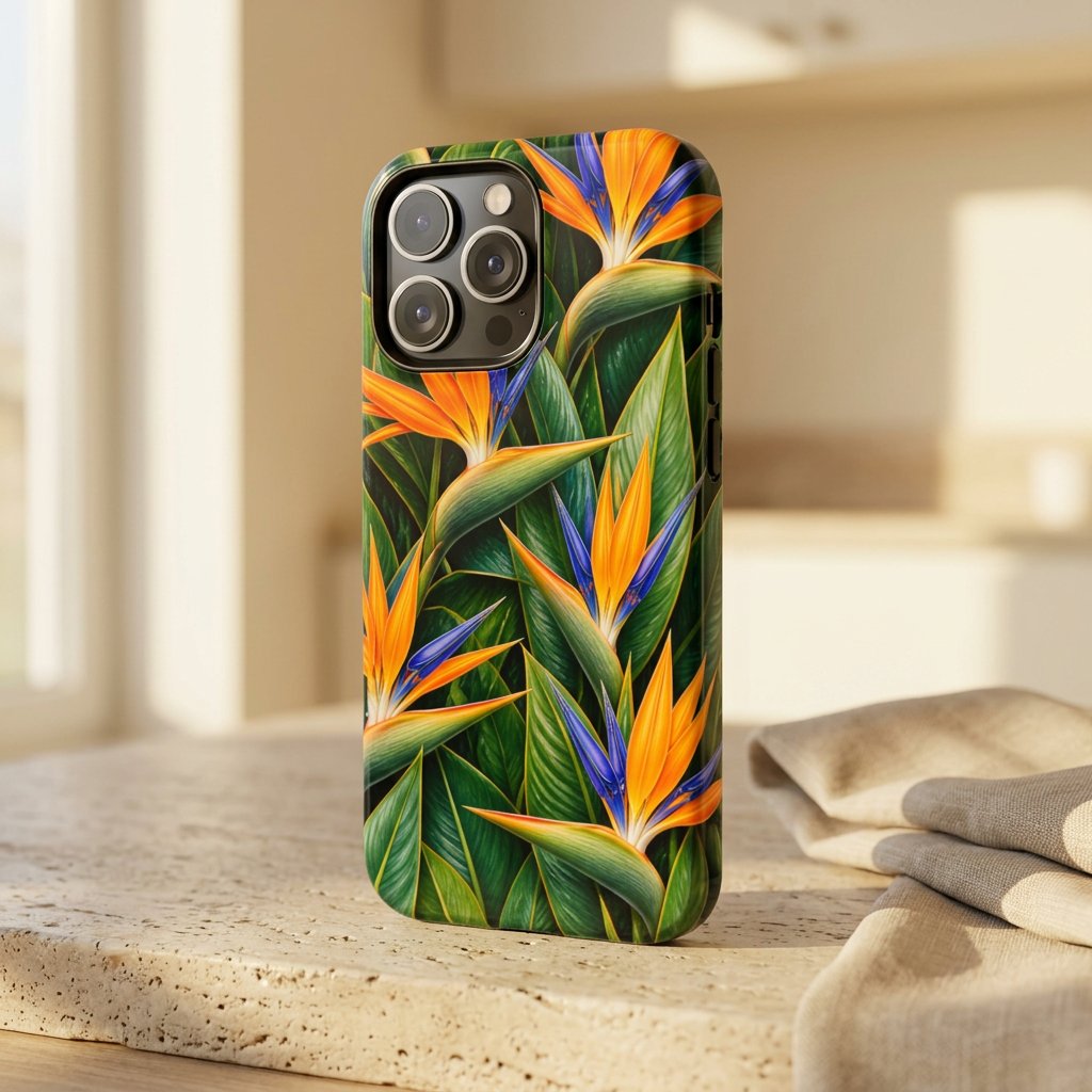 Bird of Paradise Phone Case — Tropical Floral Protective Cover