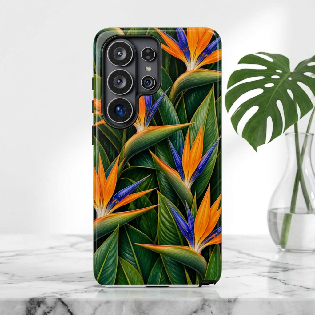Bird of Paradise Phone Case — Tropical Floral Protective Cover
