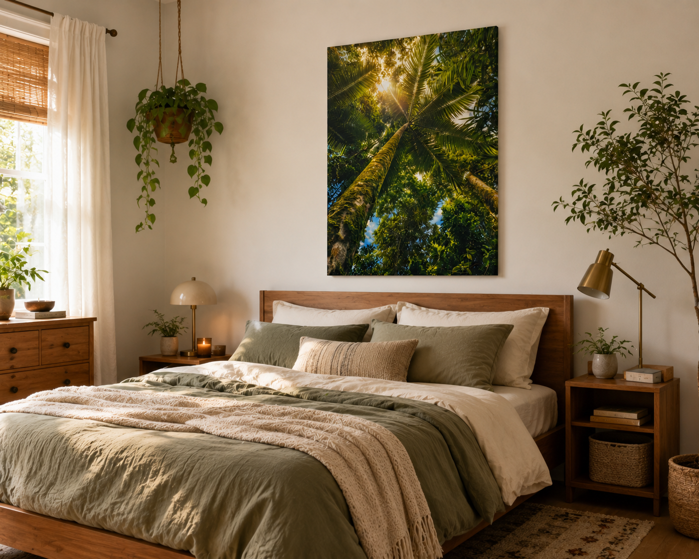 Tropical Palm Tree Canvas Wall Art — Matte Stretched Nature Print