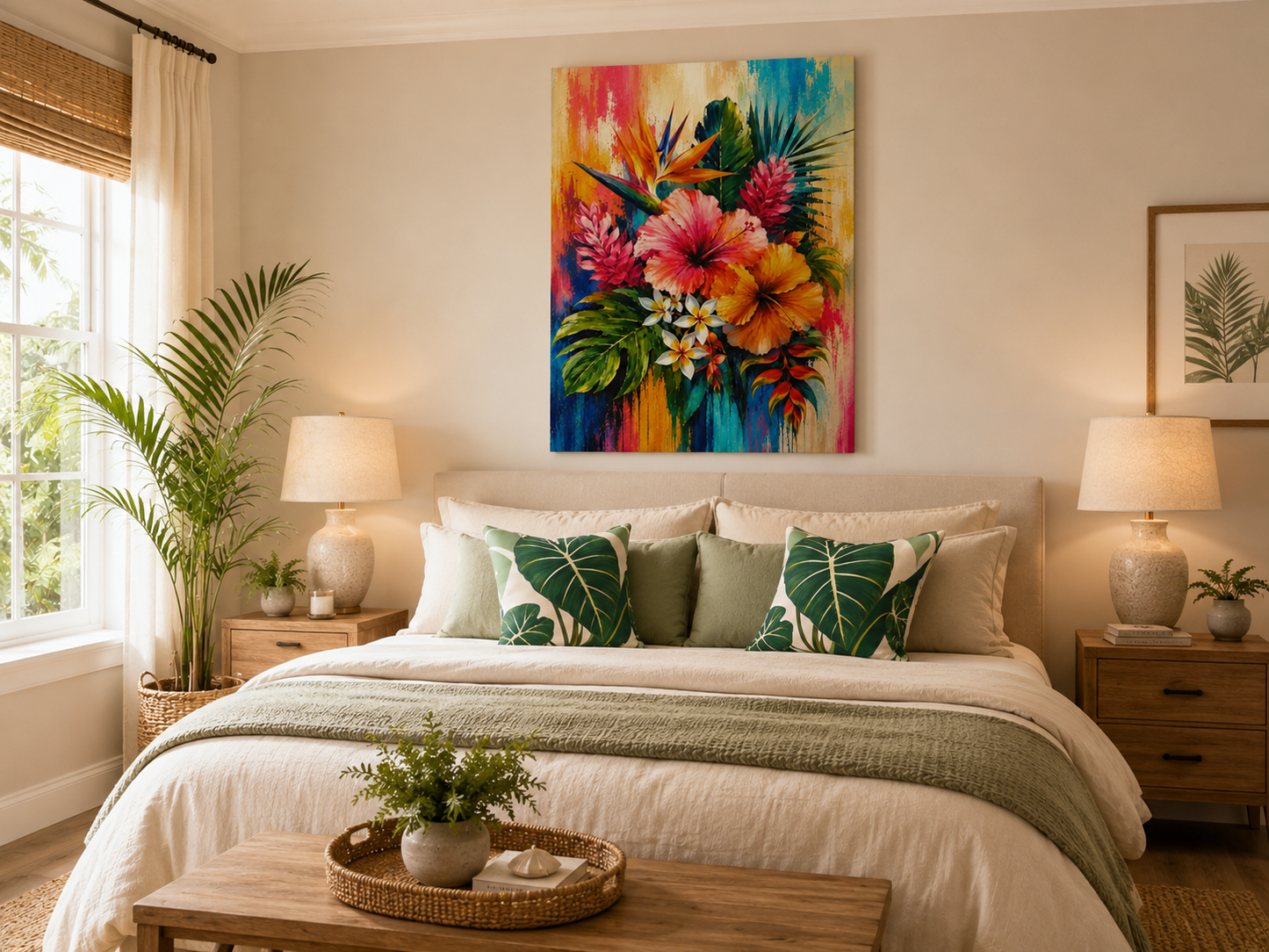 Tropical Hibiscus Canvas Wall Art – Vibrant Floral Stretched Matte Print