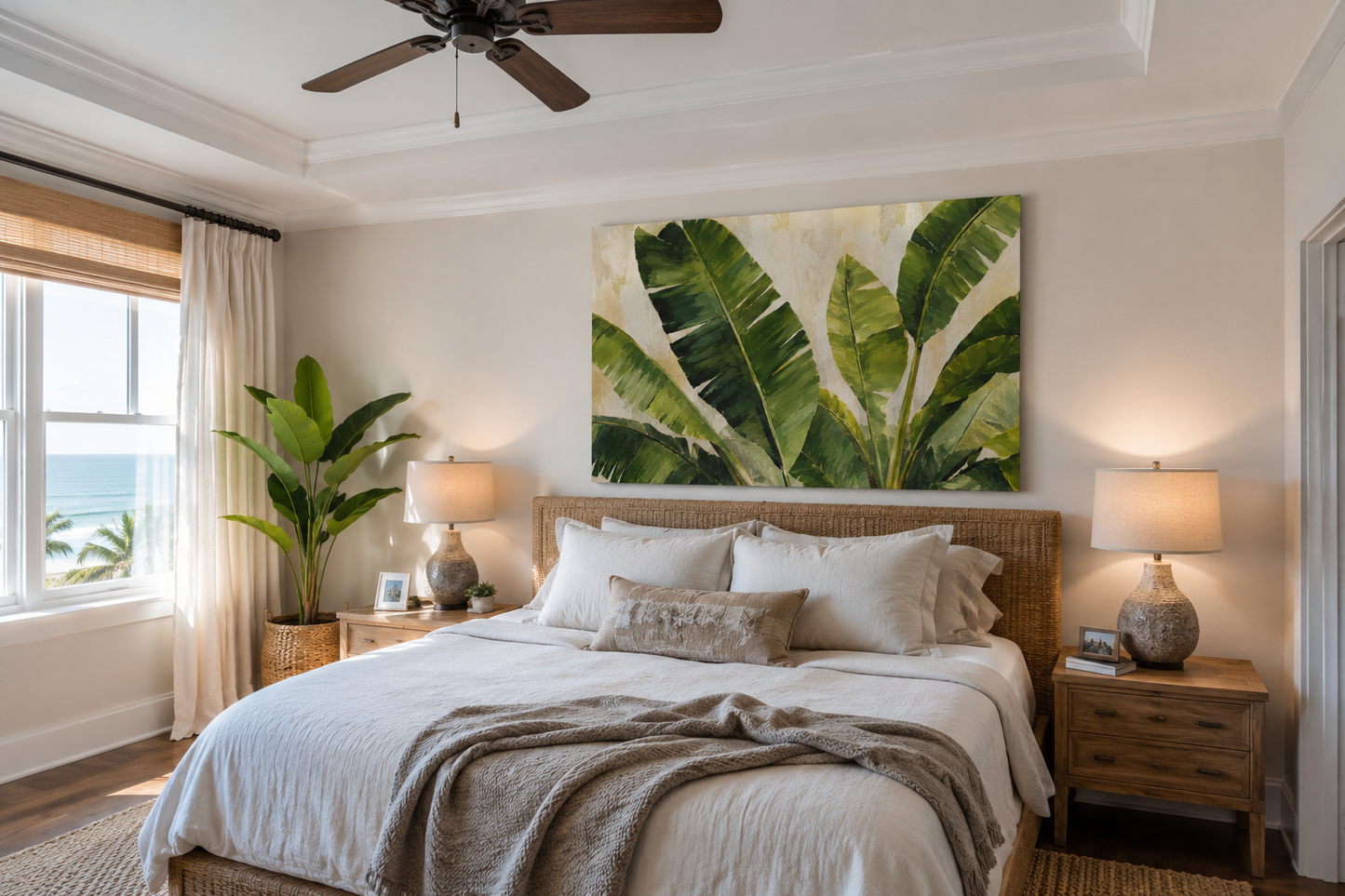Tropical Banana Leaf Canvas Wall Art — Matte Stretched Canvas