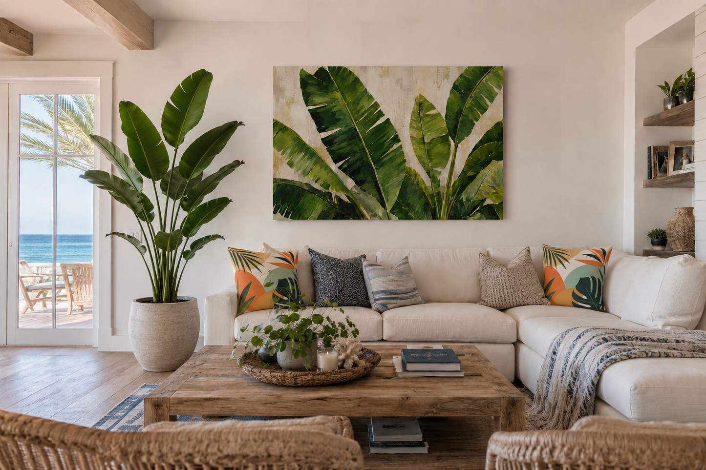 Tropical Banana Leaf Canvas Wall Art — Matte Stretched Canvas