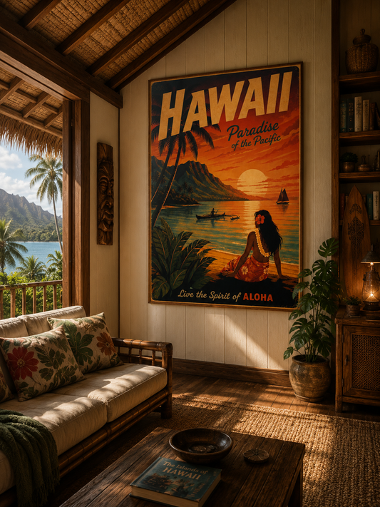 Hawaii Vintage Travel Poster — Live the Spirit of Aloha