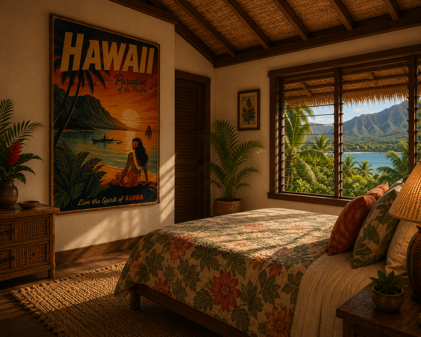 Hawaii Vintage Travel Poster — Live the Spirit of Aloha