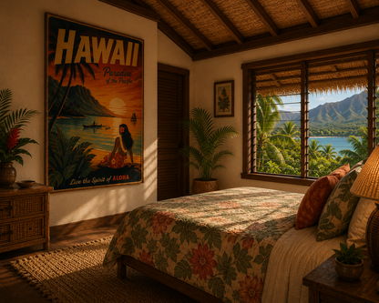Hawaii Vintage Travel Poster — Live the Spirit of Aloha