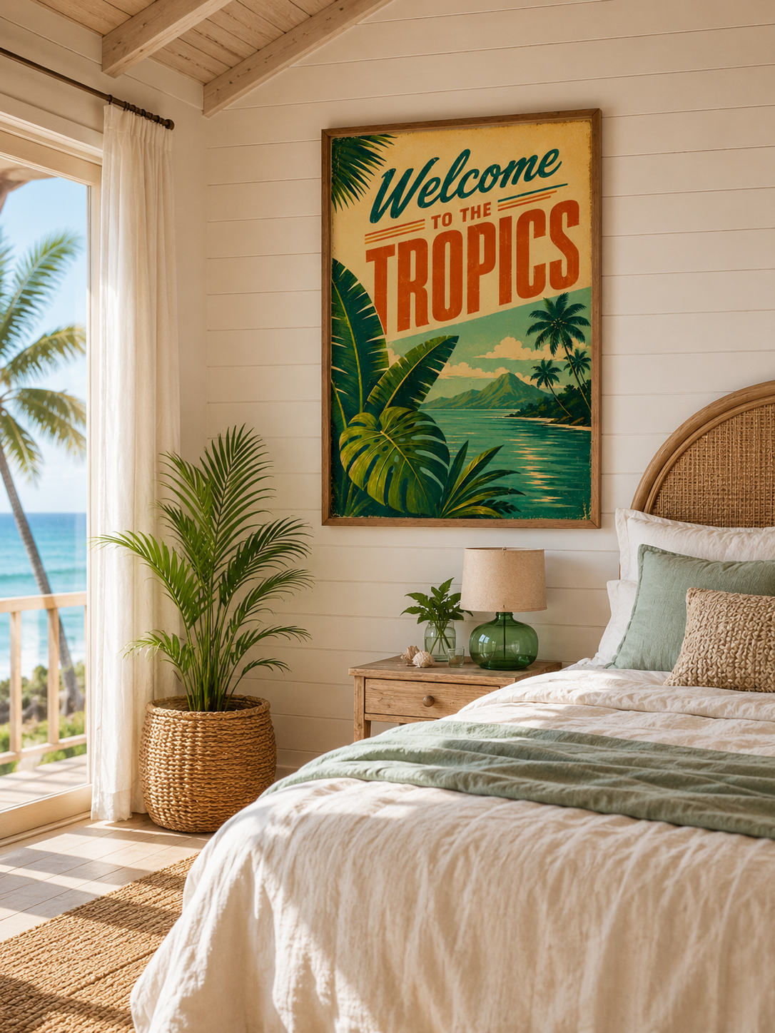 Welcome to the Tropics Poster — Vintage Tropical Wall Art