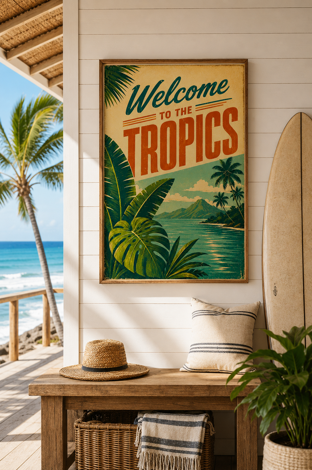 Welcome to the Tropics Poster — Vintage Tropical Wall Art
