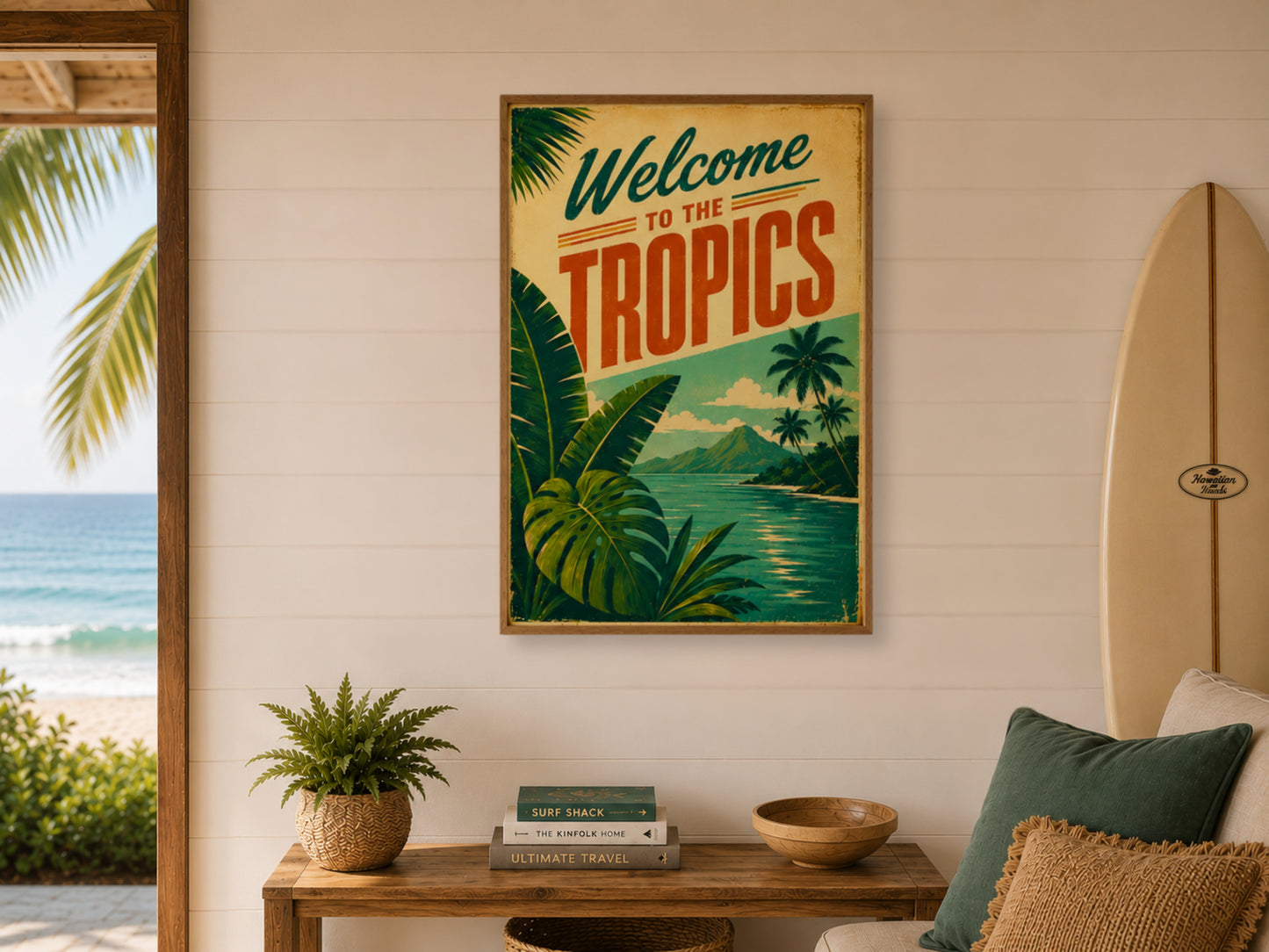 Welcome to the Tropics Poster — Vintage Tropical Wall Art