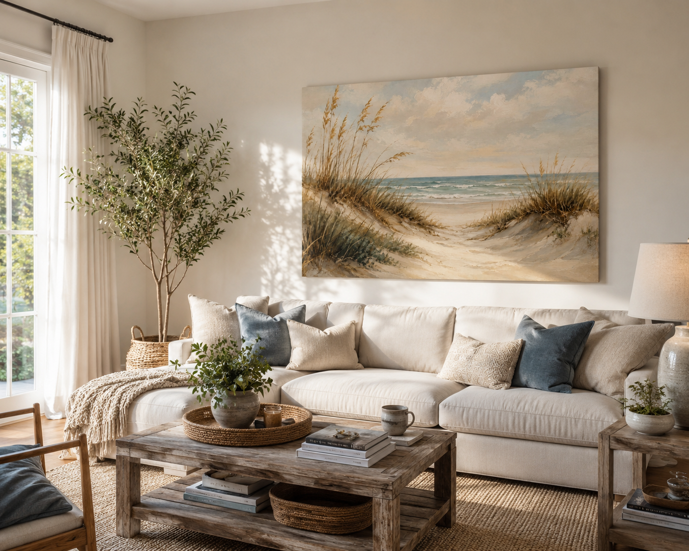 Coastal Dunes Beach Canvas Print — Seaside Landscape Wall Art