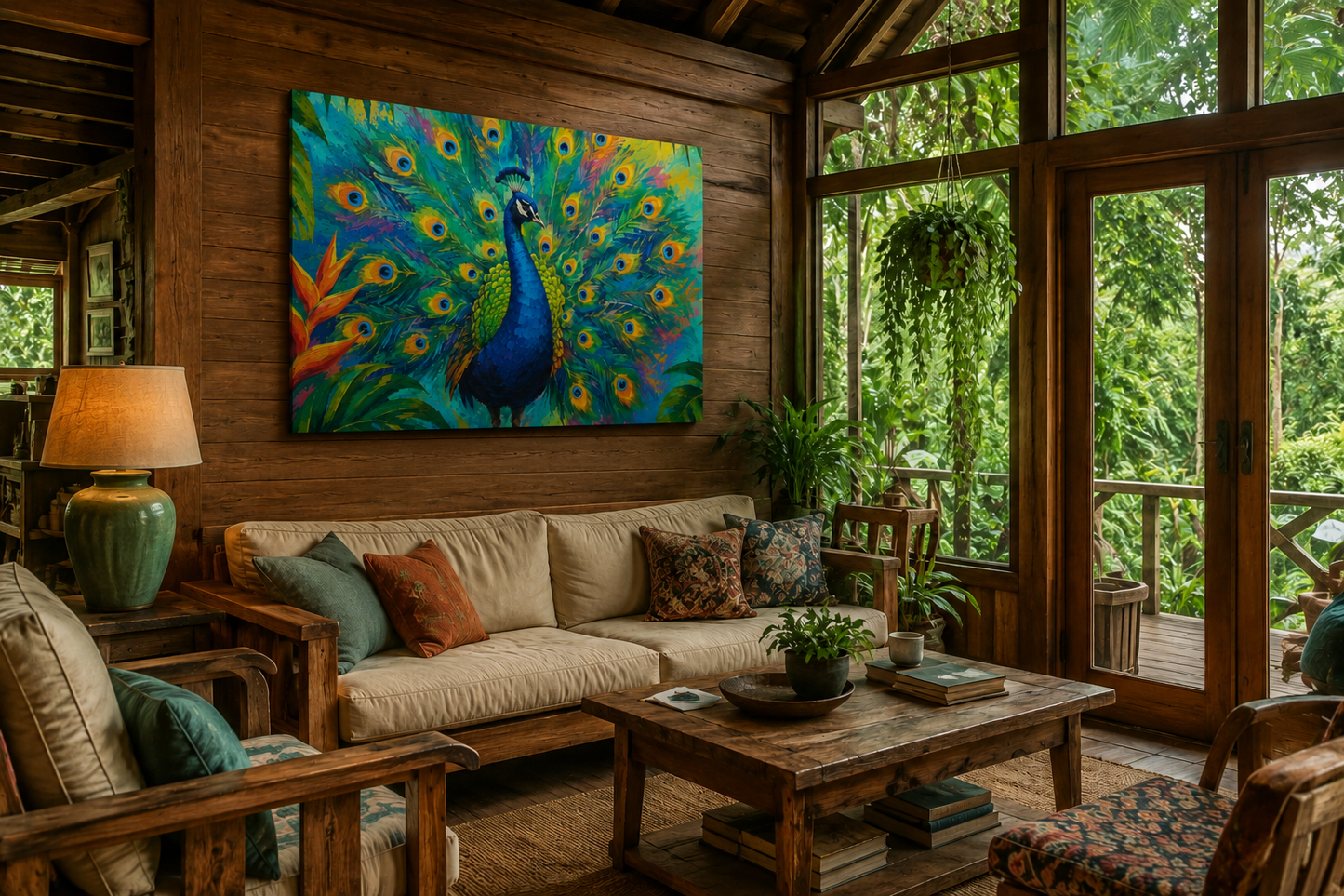 Vibrant Peacock Wall Art Canvas Print