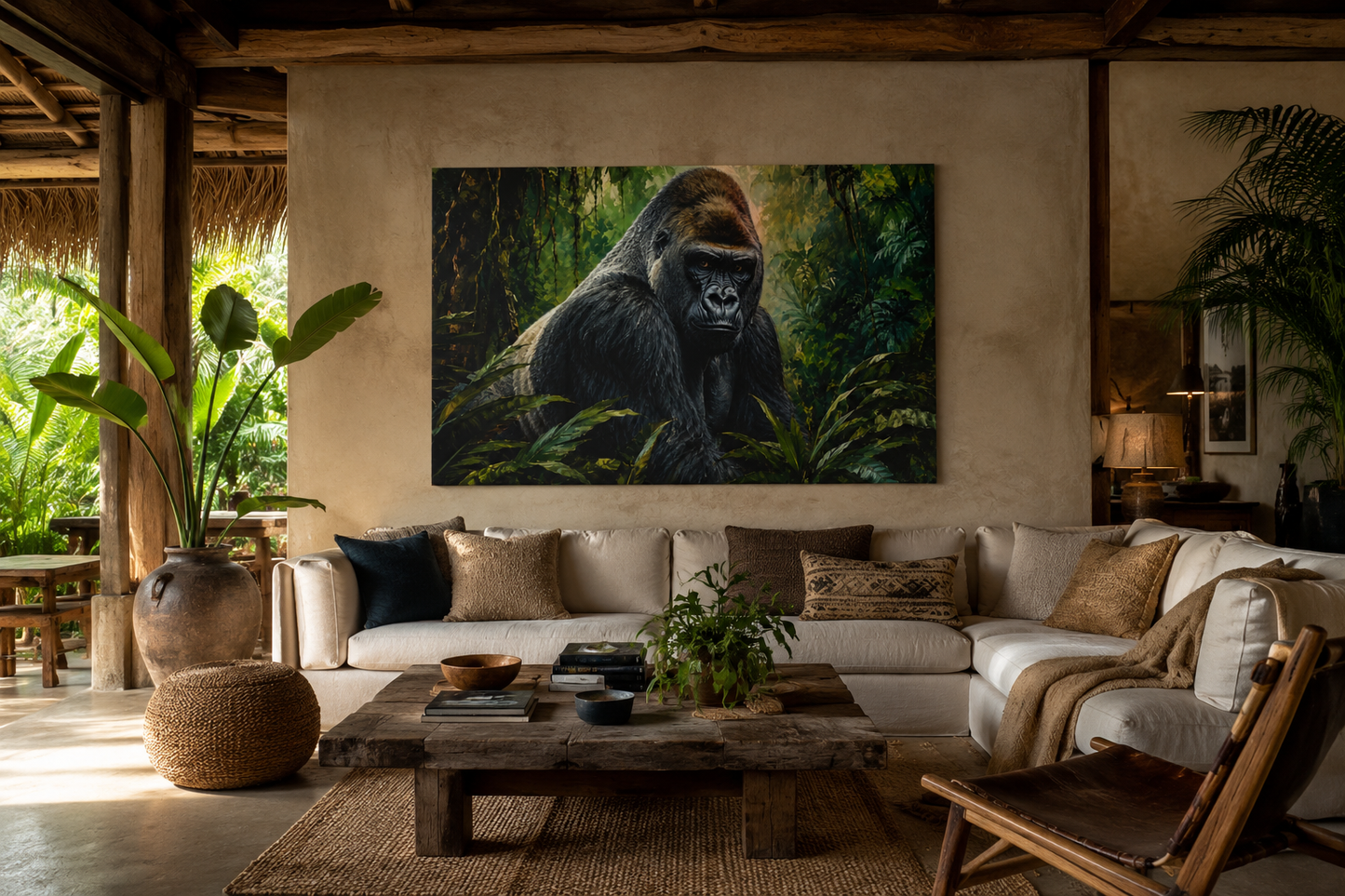 Gorilla Jungle Matte Canvas Print — Stretched Wall Art